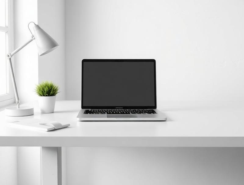 Modern workspace with laptop